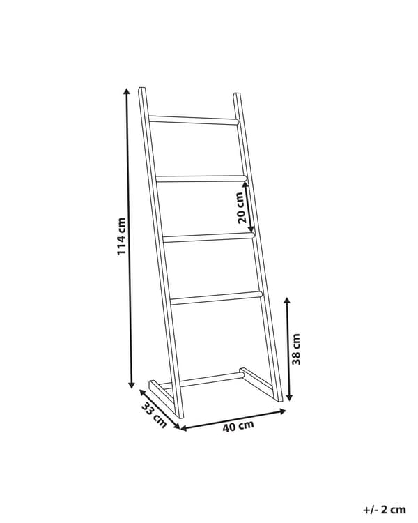 Håndklædestang lys bambus 40 x 114 x 33 cm 4 spoler stige minimalistisk stil