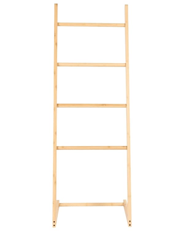 Håndklædestang lys bambus 40 x 114 x 33 cm 4 spoler stige minimalistisk stil