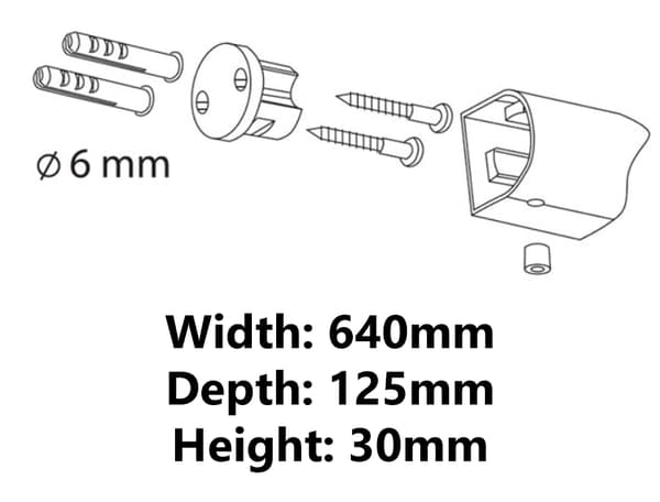 Futura 640 mm dobbeltvægget håndklædetørrer, sort