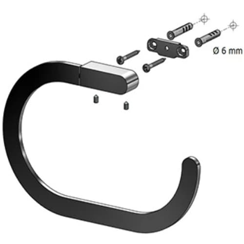 Nature Box oval håndklædeholder, guld