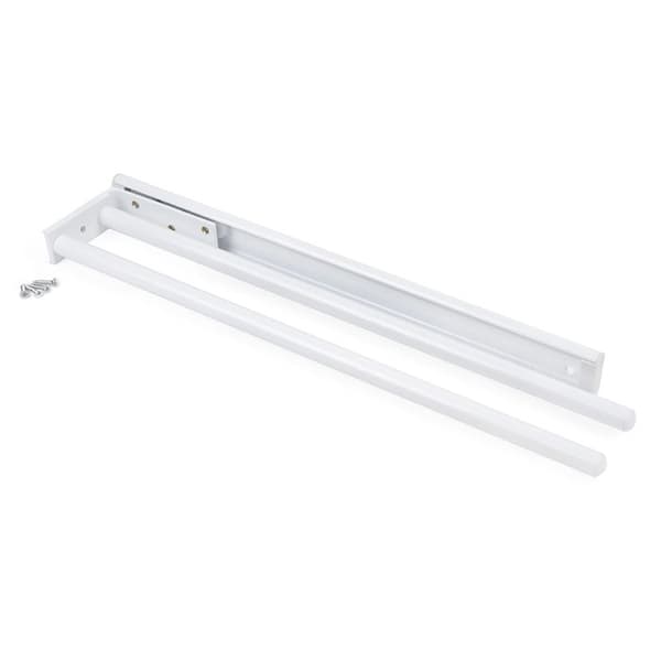 Utdragbart handduksställ - Emuca - 2 armar - Aluminium - Vit - Teleskopisk