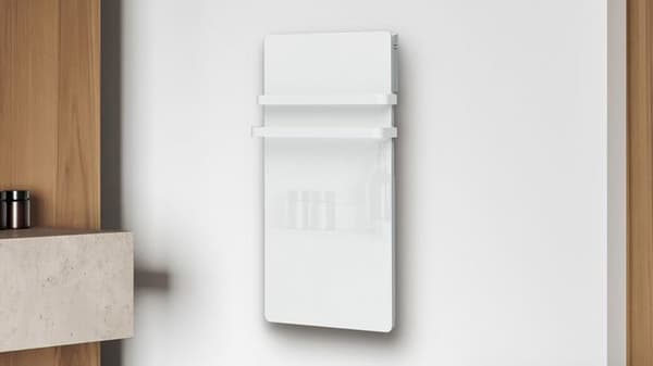 CARRERA Torktumlare S 1000 watt Elektrisk handduksradiator - Vit glasfront - 2 barer