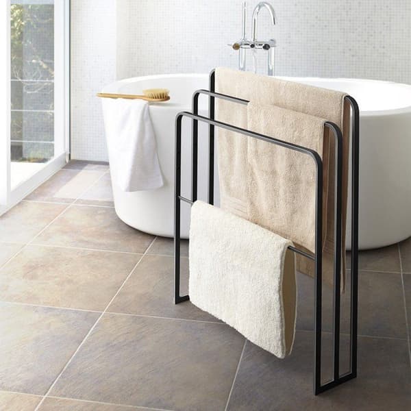 Handduksställ med 4 barer - L70 cm - 70 cm X 14 cm X 81 cm - CaliCosy Black