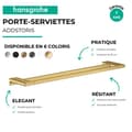 Miniatyrbild 2 av 2: Handduksställ - HANSGROHE - AddStoris - 648 mm - Polerat guld - Metallic