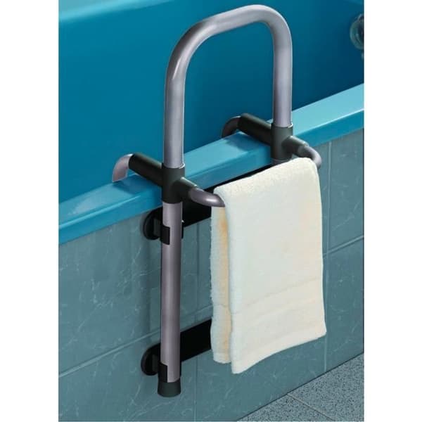 WENKO Secura Badkarshandtag, Badkarssteg, Badkarsåtkomstsystem, Kapacitet 150 kg, Aluminium - Plast, Grå