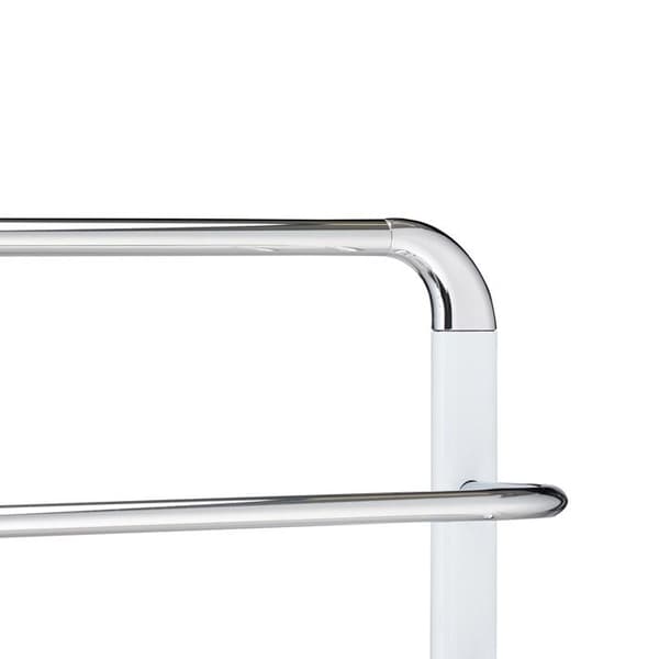 Relaxdays 3-bars handduksställ, krommetall, modern design handduksställ, HxBxD 80x45x20 cm, Vit/silver