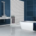 Miniatyrbild 2 av 6: Relaxdays 3-bars handduksställ, krommetall, modern design handduksställ, HxBxD 80x45x20 cm, Vit/silver