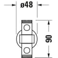 Miniatyrbild 5 av 5: Dubbel D-Code Krom Svängbar handduksställ Duravit 0099221000