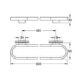 Miniatyrbild 4 av 4: Grohe Selection handduksstång i metall med dolda fästen, krom (41056000)