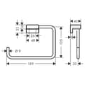 Miniatyrbild 3 av 3: Hansgrohe - AddStoris handduksring väggmonterad, mattsvart (41754670)