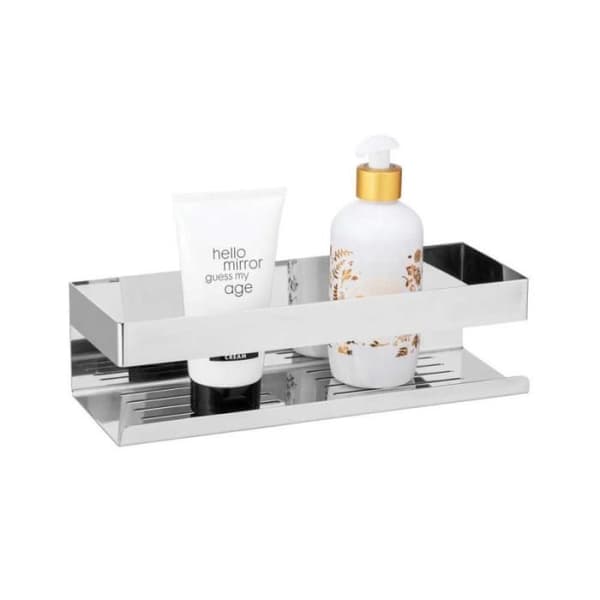Vägghylla - Wenko - Genova - blank inox - Turbo-Loc® fäste - L 30 x H 8 cm