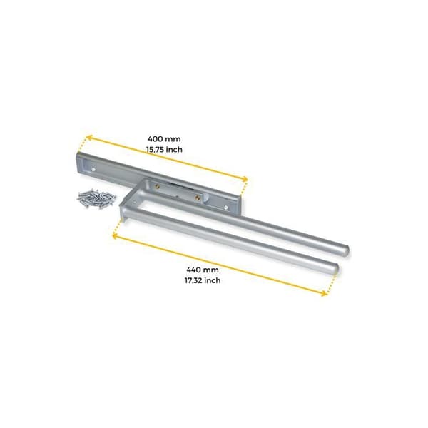 Utdragbart handduksställ - Emuca - Aluminium - 2 armar - Matt anodiserad - Praktisk för kök och badrum