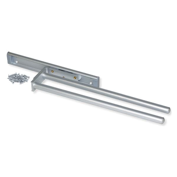 Utdragbart handduksställ - Emuca - Aluminium - 2 armar - Matt anodiserad - Praktisk för kök och badrum