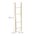 Miniatyrbild 4 av 6: Relaxdays Ladder Folding Bambu Handdukshängare, 4 Bar Handdukshylla Badrumsdiskhandduk, 180x42x2 cm, Nature
