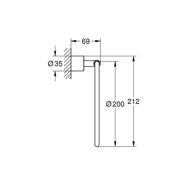 Grohe - Atrio handduksring, Supersteel (40307DC3)