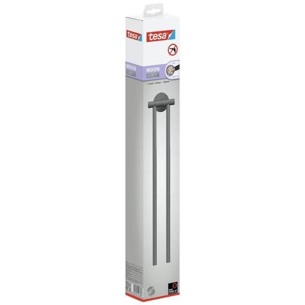 tesa MOON GREY Handdukstork 2 handdukstorkar metalllim