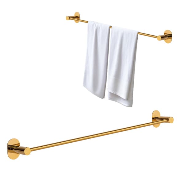 HANDDUKSGÄNGARE vägg självhäftande skruvhållare MIRI 61cm guld