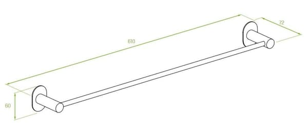 HÅNDKLÆDEOPBÆGER væg selvklæbende skrueholder MIRI 61 cm hvid