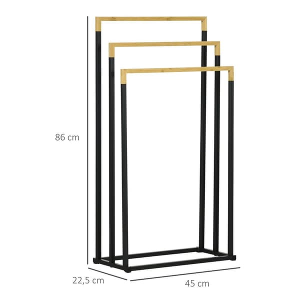 Pyyhkeiden säilytys, 45P x 22,5L x 86K cm, Musta