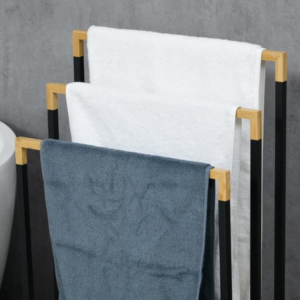 Pyyhkeiden säilytys, 45P x 22,5L x 86K cm, Musta