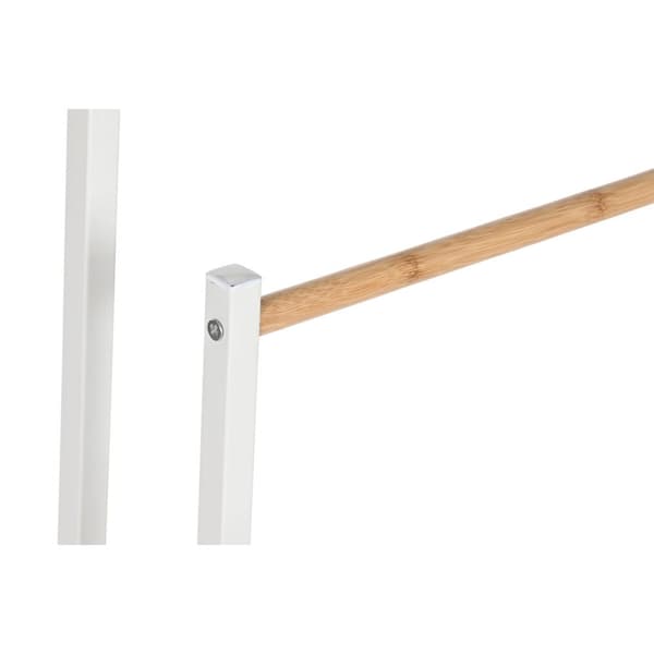 Fritstående håndklædestativ Home ESPRIT Hvid Natur Metal Bambus 45 x 22 x 85 cm