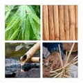 Miniatyrbild 5 av 6: Relaxdays Handduksställ, 3 stänger, i bambu, H x B x D: ca. 82,5 x 42 x 42,5 cm, för badrummet, natur