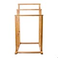 Miniatyrbild 6 av 6: Relaxdays Handduksställ, 3 stänger, i bambu, H x B x D: ca. 82,5 x 42 x 42,5 cm, för badrummet, natur