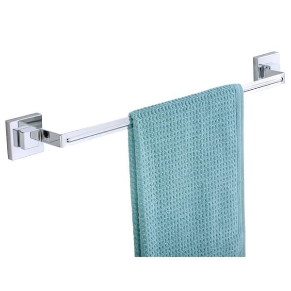 Handduksstång - WENKO - Uno Quadro - Ljust rostfritt stål - Ingen borrning krävs - 60,5 cm