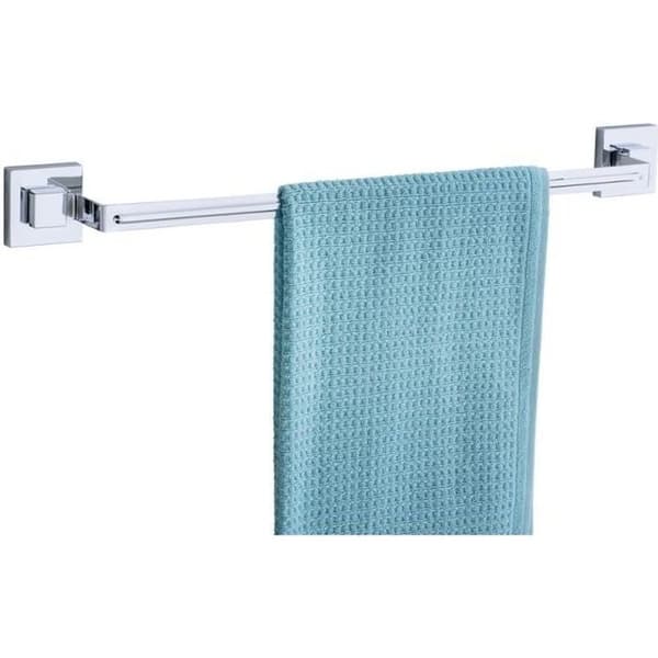 Handduksstång - WENKO - Uno Quadro - Ljust rostfritt stål - Ingen borrning krävs - 60,5 cm