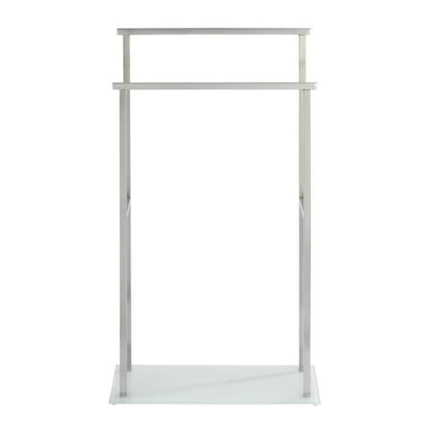 Handdukshängare - WENKO - Debar - 2 stänger - Rostfritt stål - Glas - Vit - 20x83x46 cm