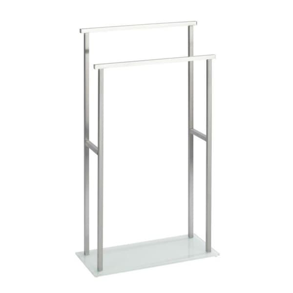 Handdukshängare - WENKO - Debar - 2 stänger - Rostfritt stål - Glas - Vit - 20x83x46 cm
