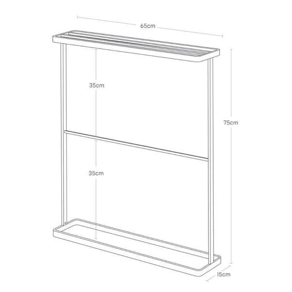 Porte-servett - Yamazaki - Trippel - Stål - Svart - Dimensioner L 65 x H 75 x P 15 cm