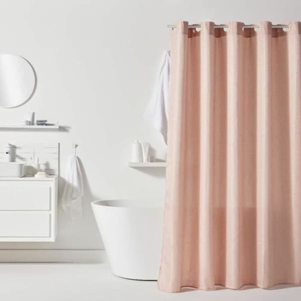 Brusebadsforhæng TODAY Pink Rose Polyester 180 x 200 cm (12 enheder)