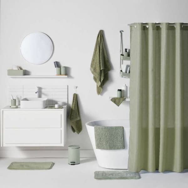 Duschdraperi TODAY Grön Vert Polyester 180 x 200 cm (12 antal)