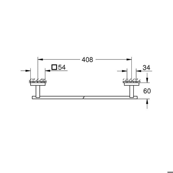 GROHE QuickFix - Start Cube - Handduksstång 450 mm - Kromfinish 40987000 (skruv eller lim)