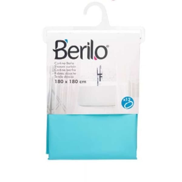 Brusebadsforhæng Berilo SC-MIX-01-BLUE Blå Polyetylen EVA 180 x 180 cm (12 enheder)