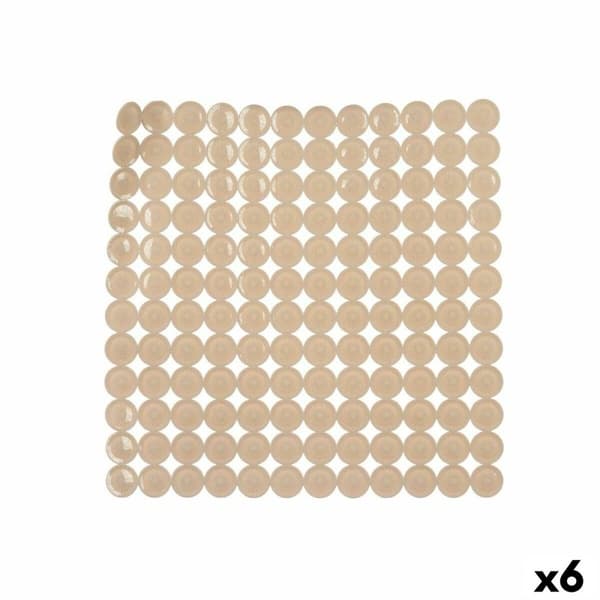 Skridsikker måtte til Brusebad Berilo 90980 Beige PVC 54 x 54 x 1 cm (6 enheder)