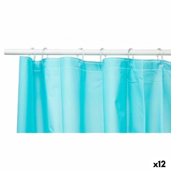 Suihkuverho Berilo SC-MIX-01-BLUE Sininen Polyetyleeni EVA 180 x 180 cm (12 osaa)