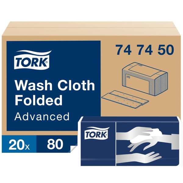 Tvättlapp TORK Adv 6-lag vit 1600/fp