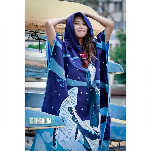 Oceanarium Viitta Poncho Whales Sininen