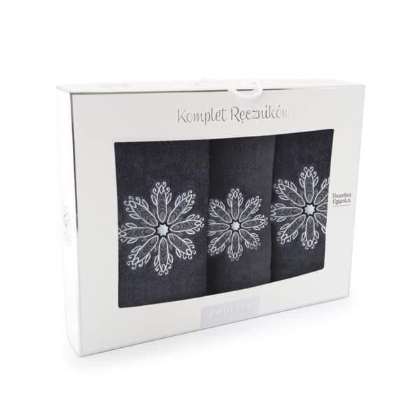 Set med rosetthanddukar 30x50 50x90 70x130 svart