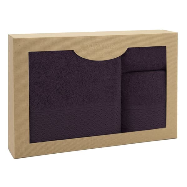 Håndklæde D Bomuld 100% Solano Aubergine (P) 30x50+50x90+70x140 sæt.
