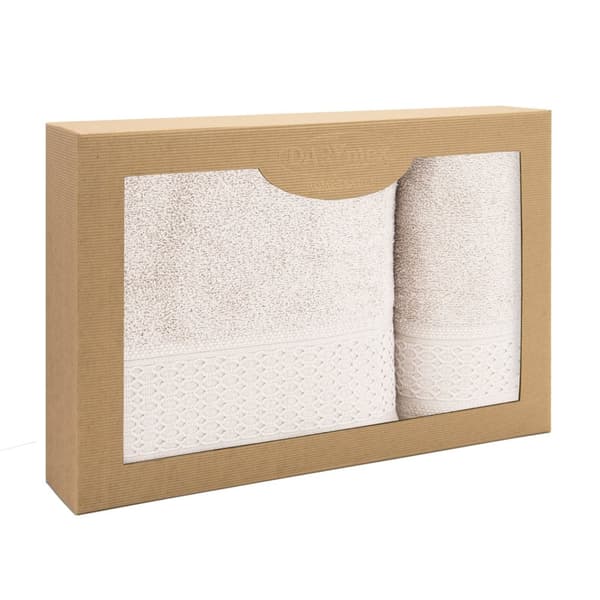 Håndklæde D Bomuld 100% Solano Creme (P) 50x90+70x140 sæt.