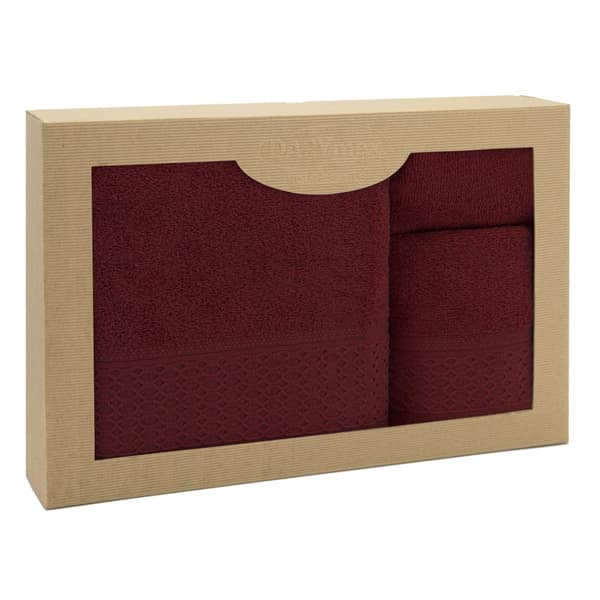 Handduk D Bomull 100% Solano Bordo (P) 30x50+50x90+70x140 set.