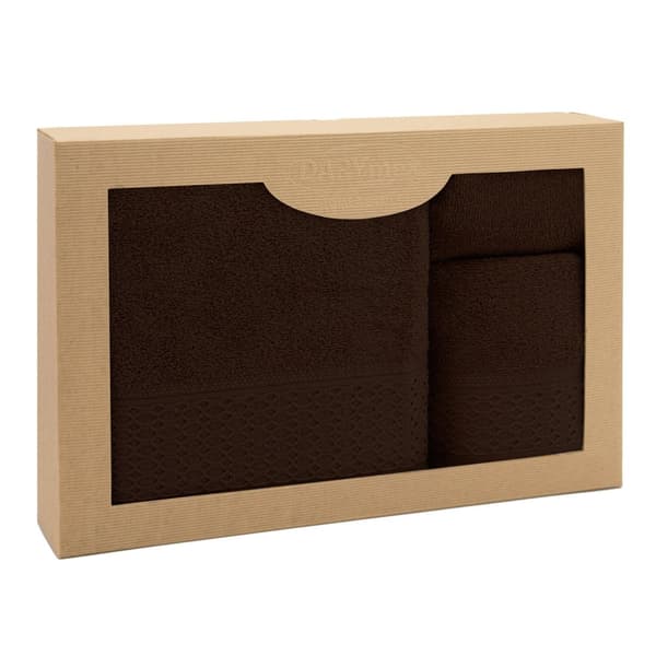 Håndklæde D Bomuld 100% Solano Mørkebrun (P) 30x50+50x90+70x140 sæt.