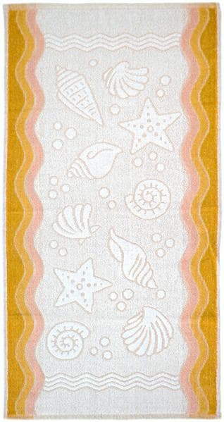 Flora Ocean håndklæde 70x140 gul bomuldsfrotté 380 g/m2 Greno