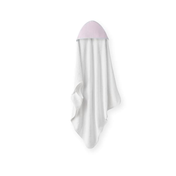 Uimapuku 100x100 Esiliina, valkoinen, pinkki, puuvillainen froteepyyhe hupulla