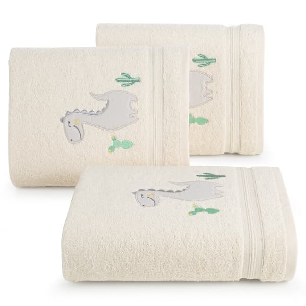 Børnehåndklæde 50x90 Baby 40 creme dinosaur 450g/m2 Eurofirany