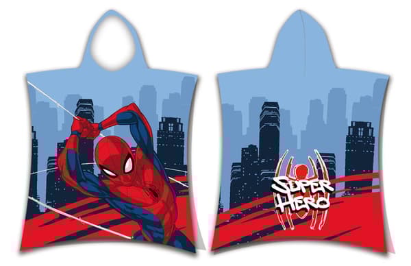 Poncho lapsille 50x115 Spider-man Super sankaripyyhe hupulla lapsille 23.8.