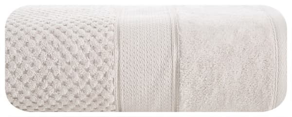 Jessi håndklæde 70x140 beige frotté 500g/m2 med præget ternet tekstur og velourkant Eurofirany